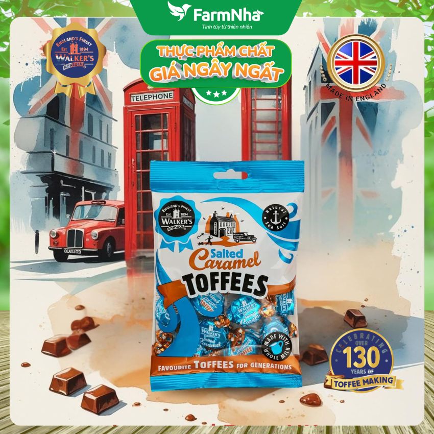 Kẹo Bơ Sữa Walker’s Toffees Salted Caramel 150gr – Ngọt Béo Hòa Quyện Vị Mặn Độc Đáo