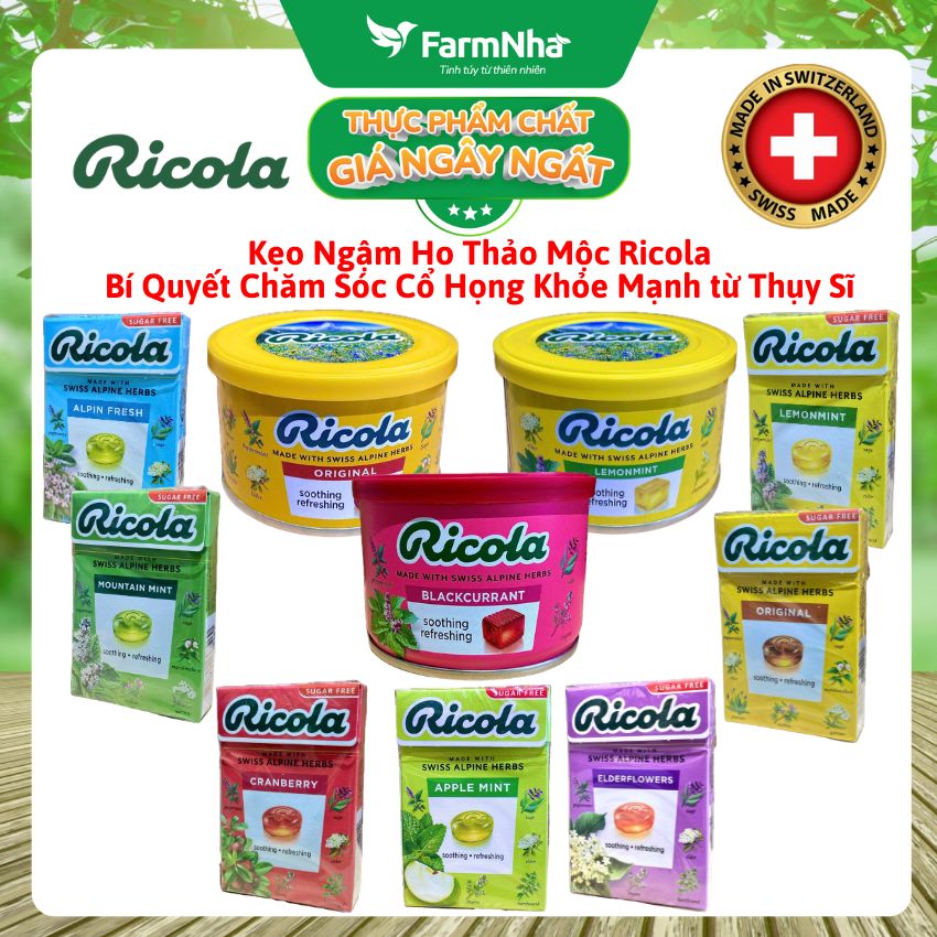 Kẹo Ngậm Ho Ricola Orignal 250g Hộp Thiếc - Thảo Mộc Thuần Khiết Từ Thụy Sĩ