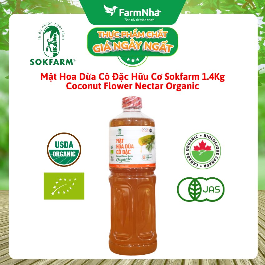 Mật hoa dừa Sokfarm 1.4kg - Bổ sung khoáng chất và kiểm soát đường huyết hiệu quả