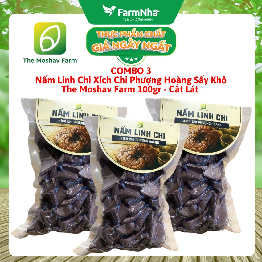Nấm Linh Chi Xích Chi Phượng Hoàng Moshav Farm 100gr Cắt Lát Sấy Khô - Hỗ Trợ Sức Khỏe Toàn Diện