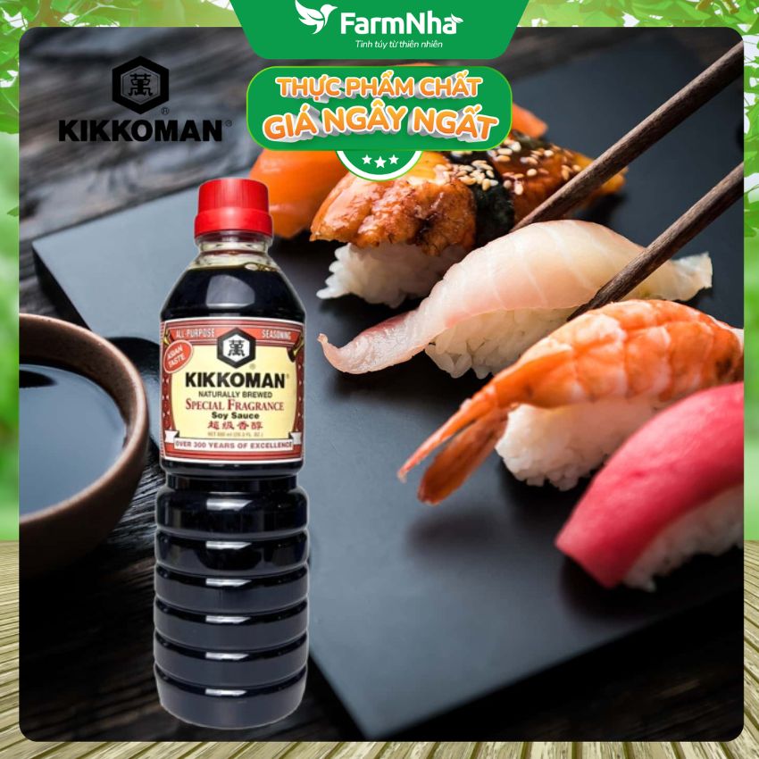 Xì Dầu Kikkoman Special Fragrance Soy Sauce 600ml – Nước Tương Nhật Bản Lên Men Tự Nhiên Đặc Biệt