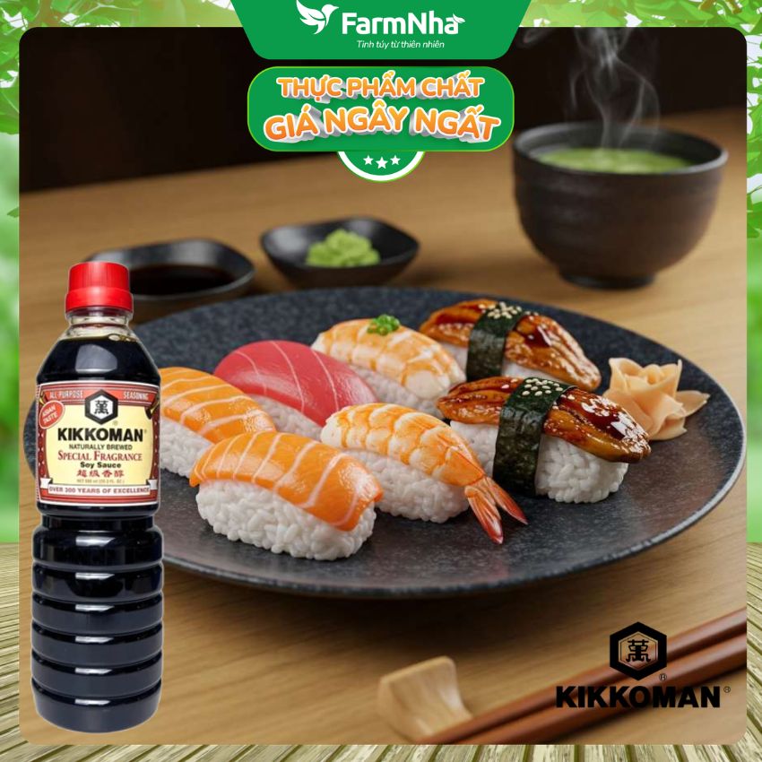 Xì Dầu Kikkoman Special Fragrance Soy Sauce 600ml – Nước Tương Nhật Bản Lên Men Tự Nhiên Đặc Biệt