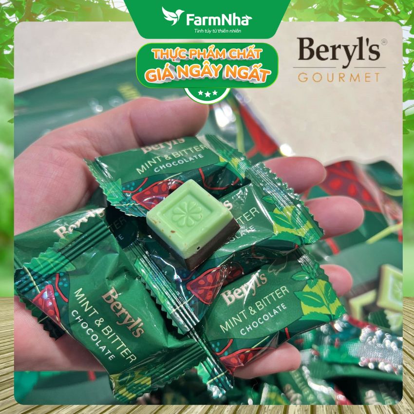Socola Beryls Mint & Bitter Chocolate 60g | Socola Đắng Bạc Hà, Hương Vị Đậm Đà Mát Lạnh
