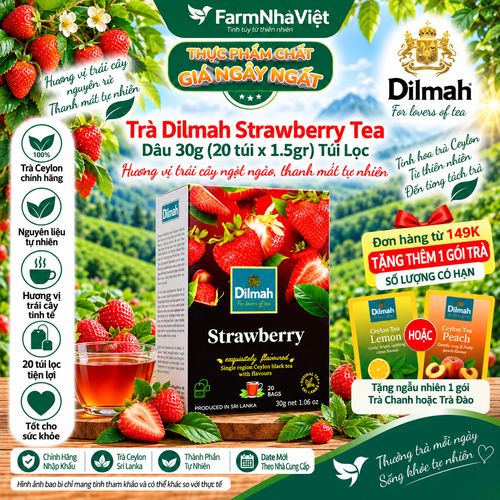 Trà Dilmah Strawberry Vị Dâu túi lọc 30g 20 túi x 1.5g - Tinh hoa trà Sri Lanka 