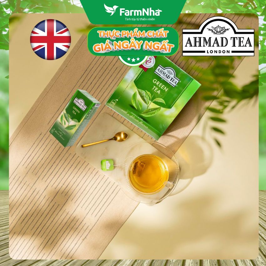 Trà Xanh Ahmad Green Tea 200g 100x2g Chỉ Túi Lọc – Hương Vị Thanh Khiết & Tinh Tế