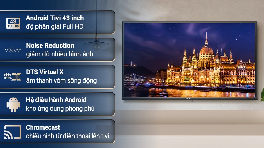 Android Tivi LED Hisense 43 inch 43A4N