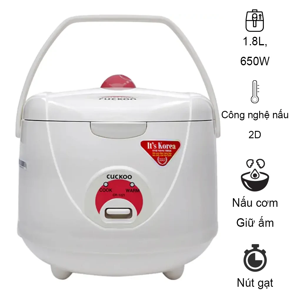 Nồi Cơm Điện Cơ Cuckoo CR-1021/WHVNCV – 1.8 Lít