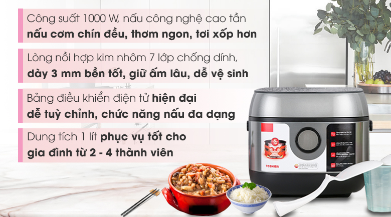 Nồi cơm điện cao tần Toshiba 1 lít RC-10IP1PV
