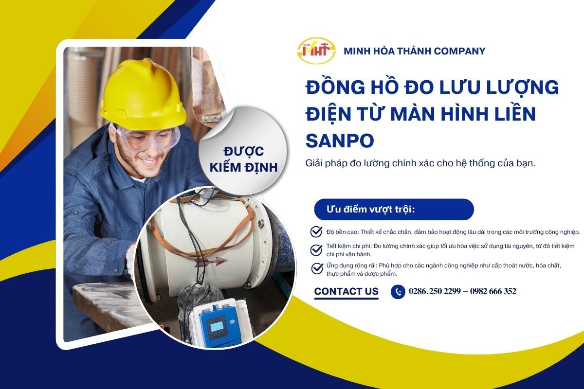 Đồng hồ đo lưu lượng điện từ màn hình liền Sanpo – Giải pháp đo lường chính xác cho hệ thống của bạn
