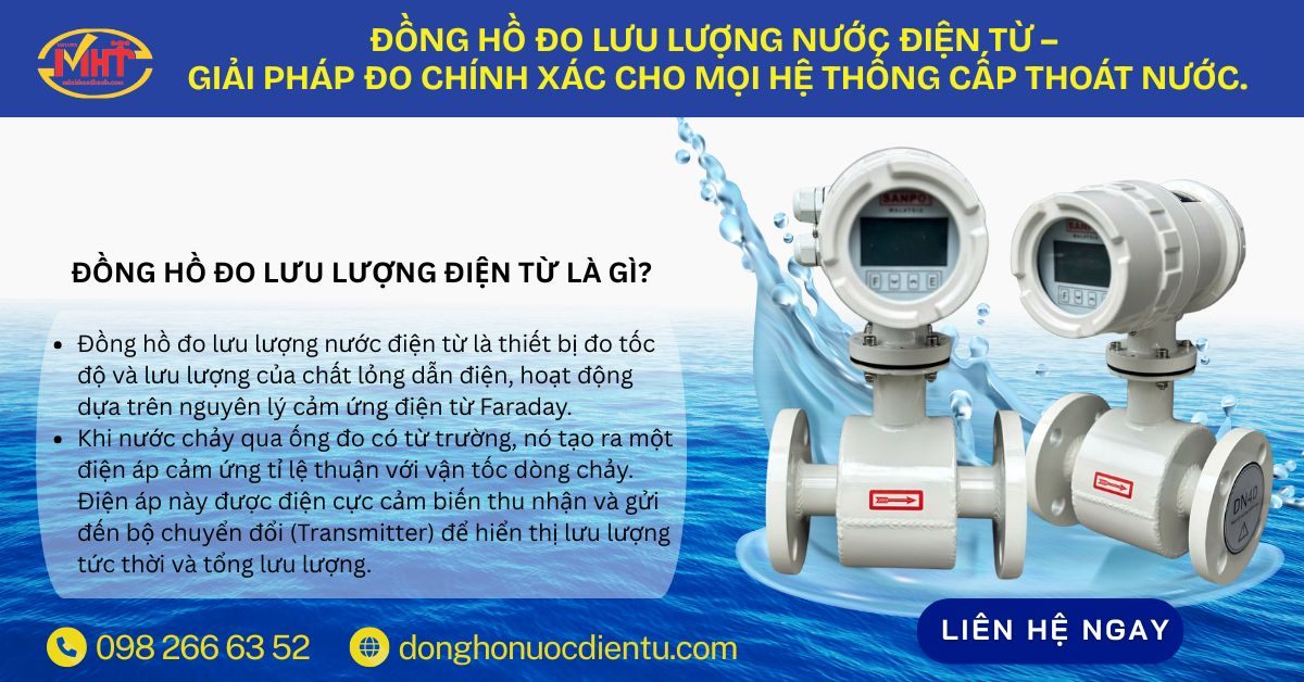 Đồng hồ đo lưu lượng nước điện từ – Giải pháp đo chính xác cho mọi hệ thống cấp thoát nước