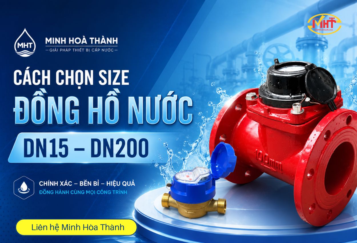 Cách chọn size đồng hồ nước DN15 – DN200 đúng kỹ thuật cho từng hệ thống