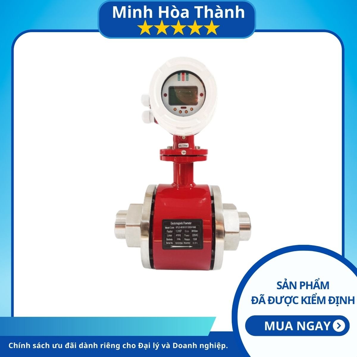 Đồng hồ đo lưu lượng nước điện từ Thread DN50 (ren) | Chính hãng