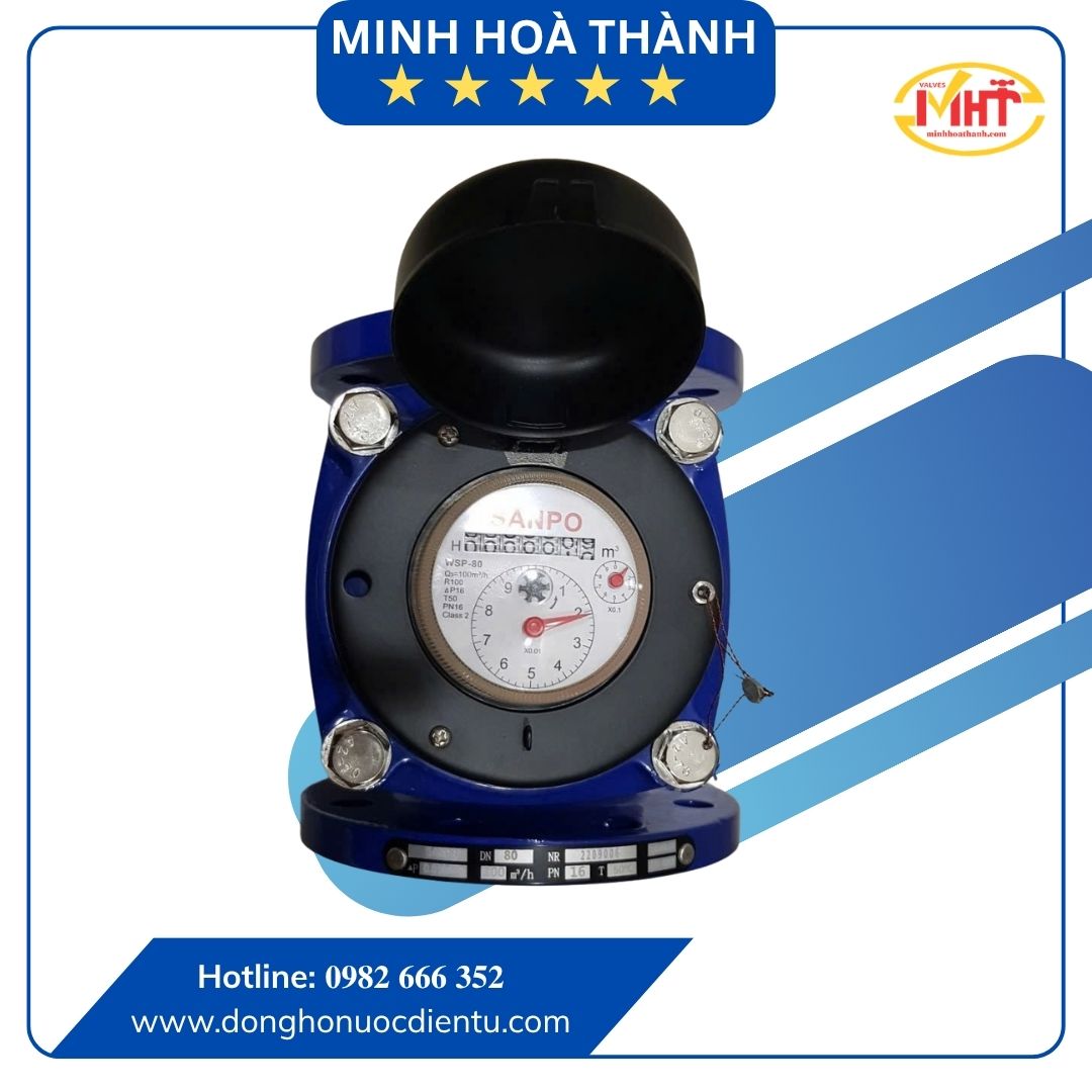 Đồng hồ TỪ nước sạch WSP SANPO DN50 nối bích | Chính hãng