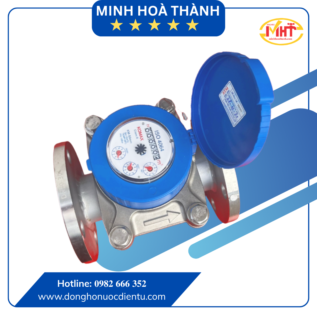 Đồng hồ nước komax thân inox nối bích DN80 | Chính hãng