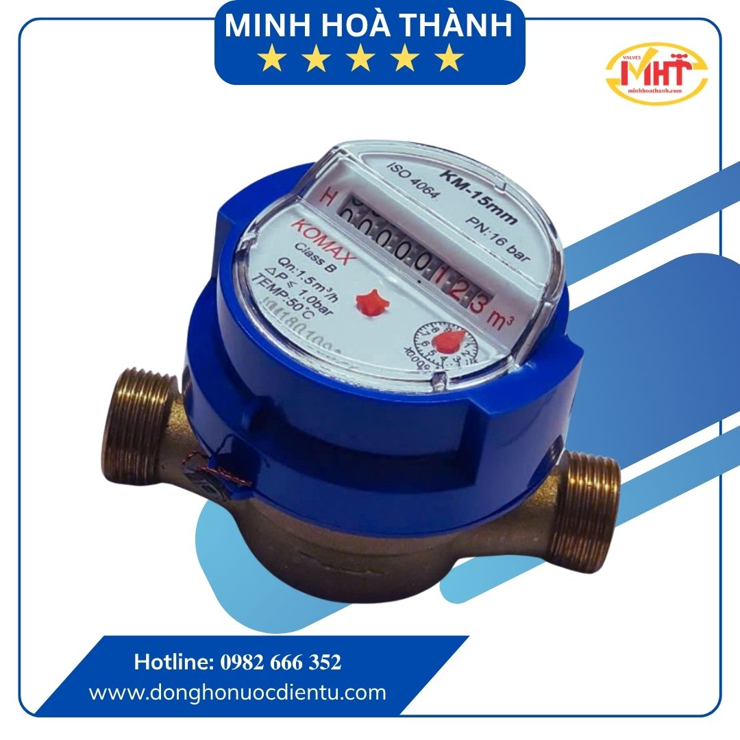 Đồng hồ từ nước sạch đơn tia Komax DN20 | Chính hãng