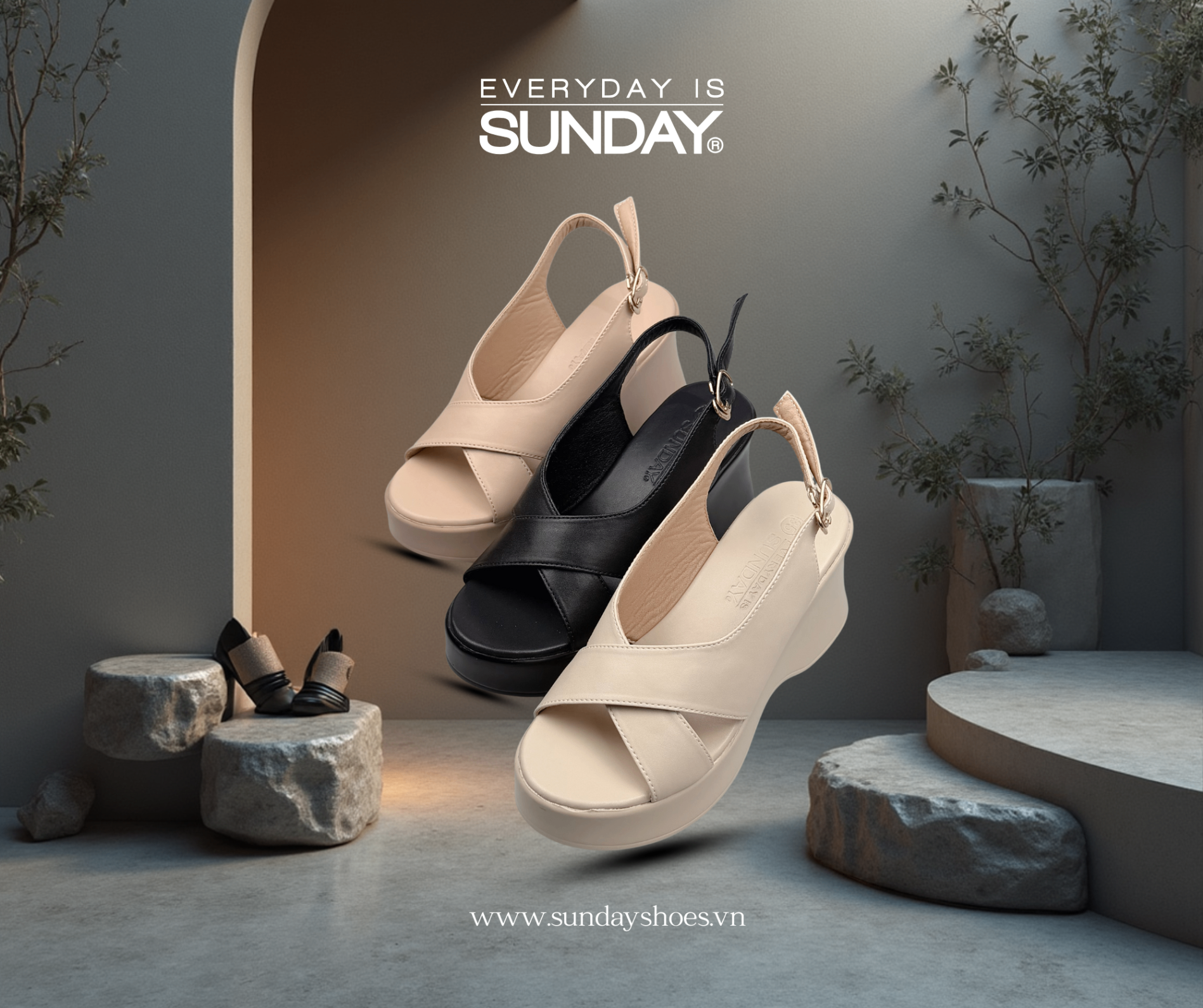 GIÀY ĐẾ XUỒNG QUAI CHÉO SUNDAY DX75