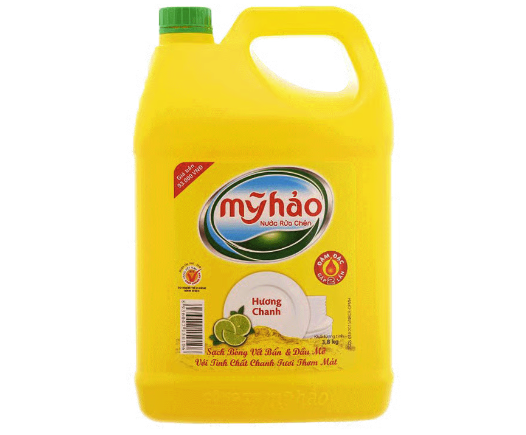 Nước rửa chén MỸ HẢO hương chanh can 3.8kg