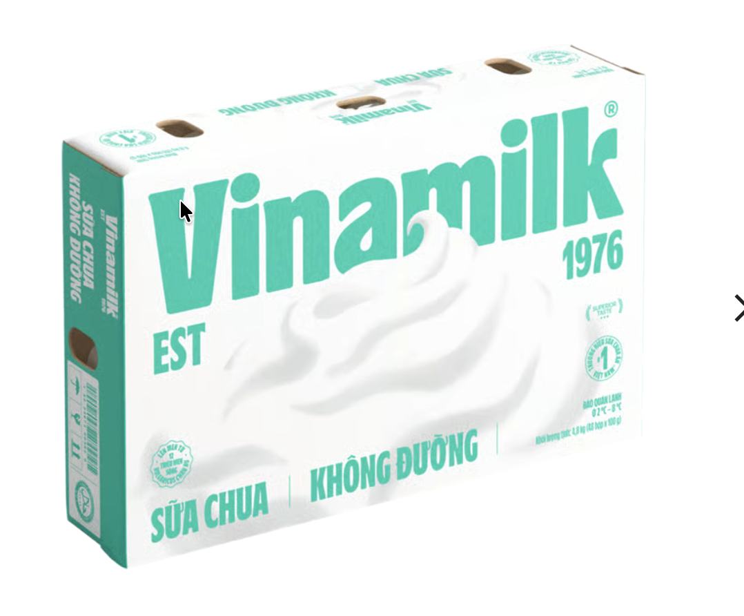 Sữa chua ăn Vinamilk không đường hộp 100g