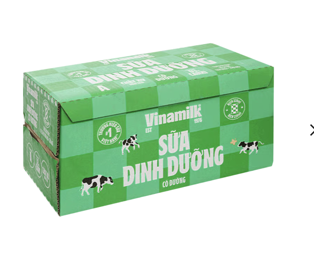 Sữa dinh dưỡng VINAMILK có đường gói 220ml