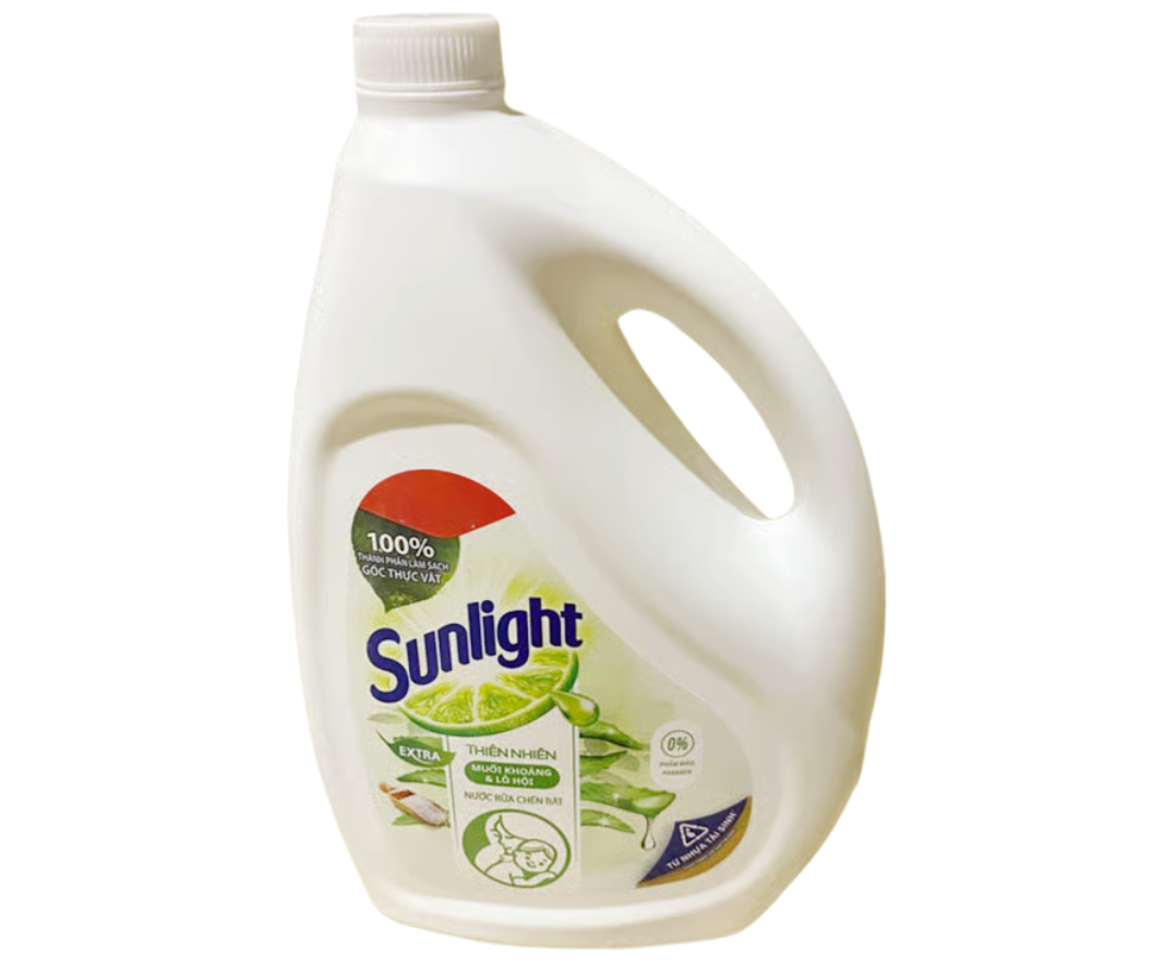 Nước rửa chén SUNLIGHT thiên nhiên muối khoáng & lô hội can mới 3.6kg