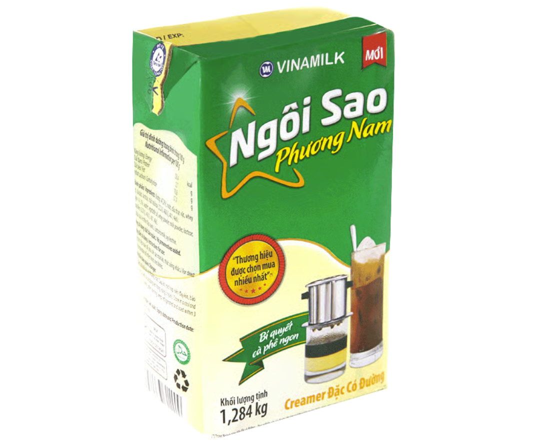 Sữa đặc NGÔI SAO PHƯƠNG NAM xanh lá hộp giấy 1.284kg