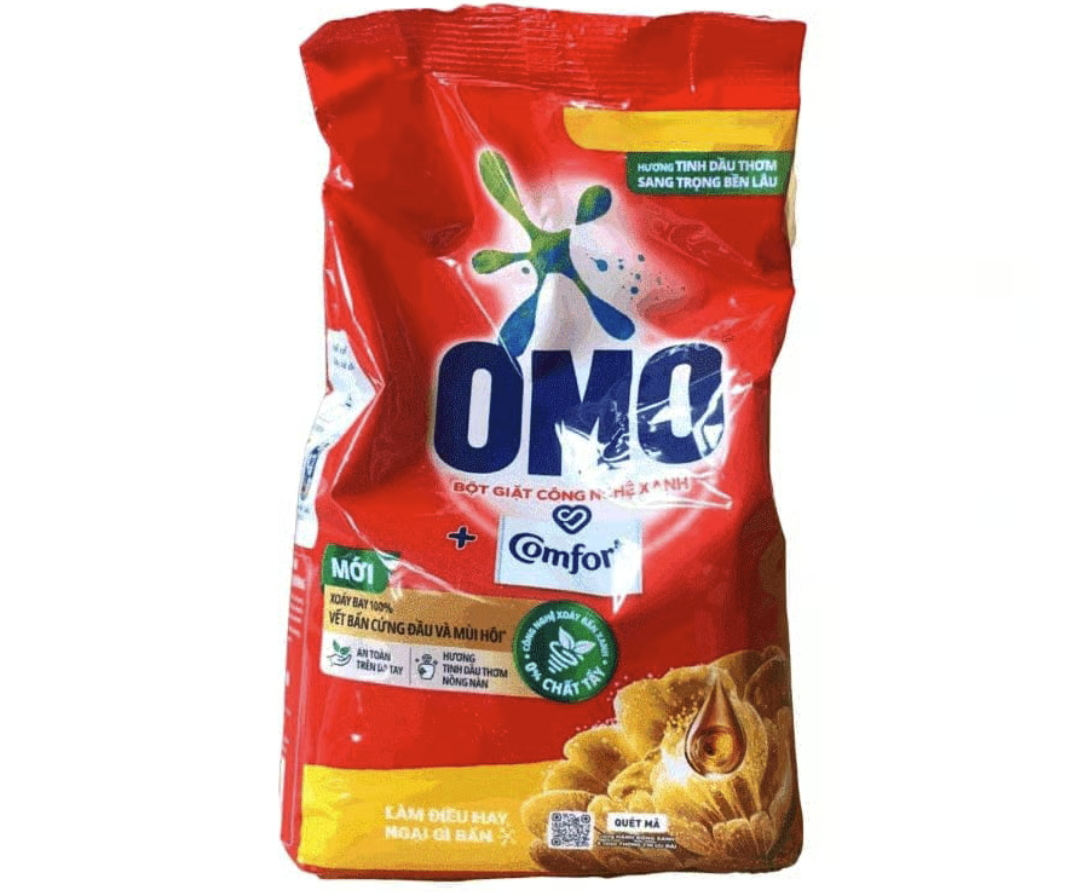 Bột giặt OMO Comfort hương tinh dầu thơm sang trọng bền lâu túi 2.6kg
