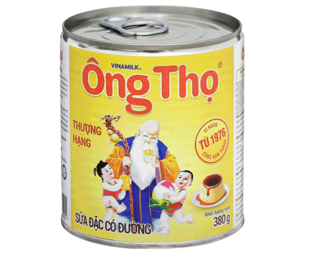 Sữa đặc ÔNG THỌ có đường vàng hộp thiếc 380g