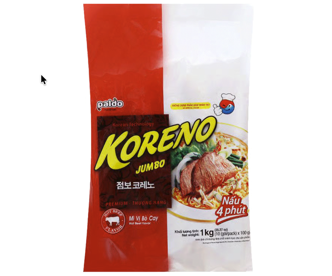 Mì Koreno Bò Cay 1Kg