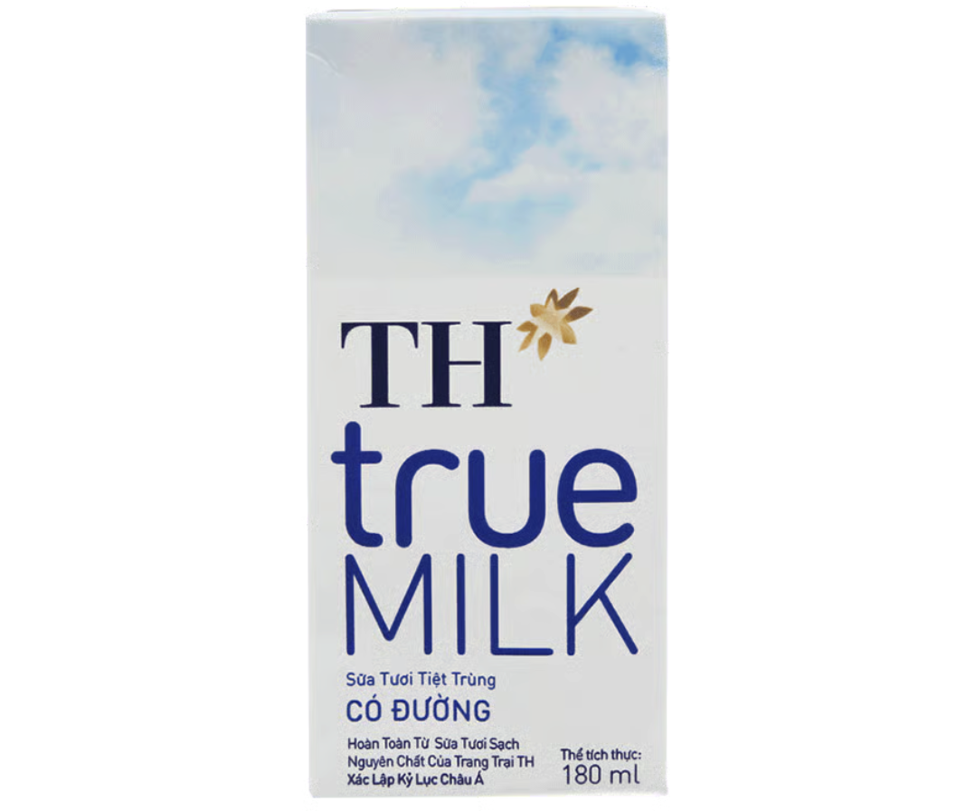 Sữa tươi TH có đường 180ml