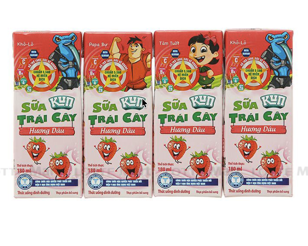 Sữa Kun vị dâu to 180 ml