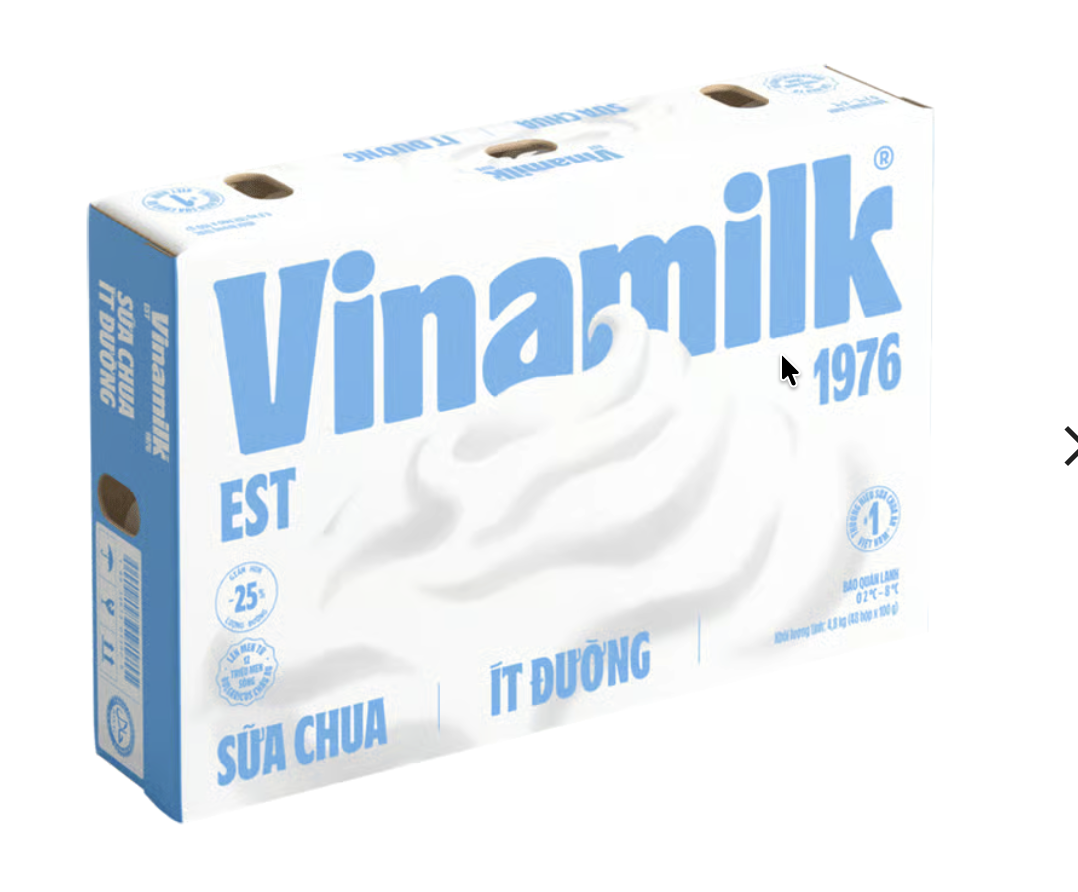 Sữa chua ăn Vinamilk ít đường hộp 100g