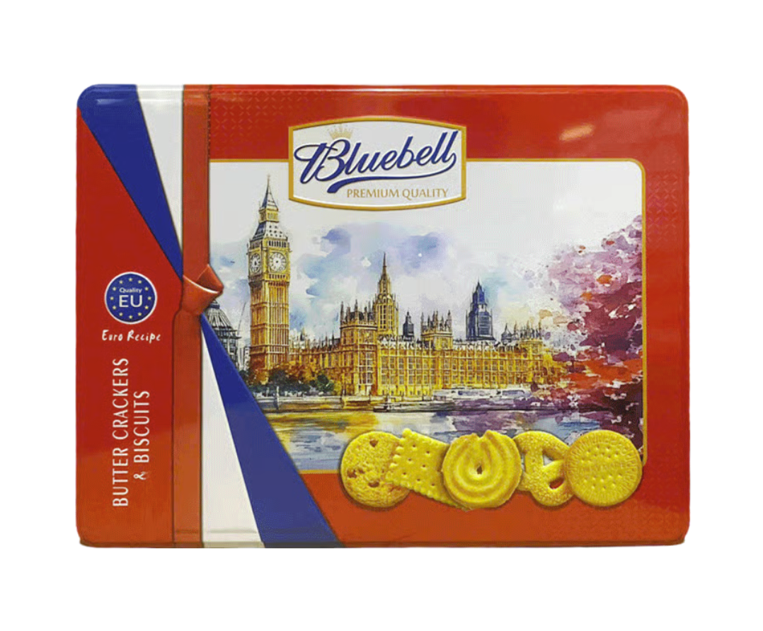 Bánh crackers và quy tổng hợp HẢI CHÂU Bluebell hộp thiếc 265g
