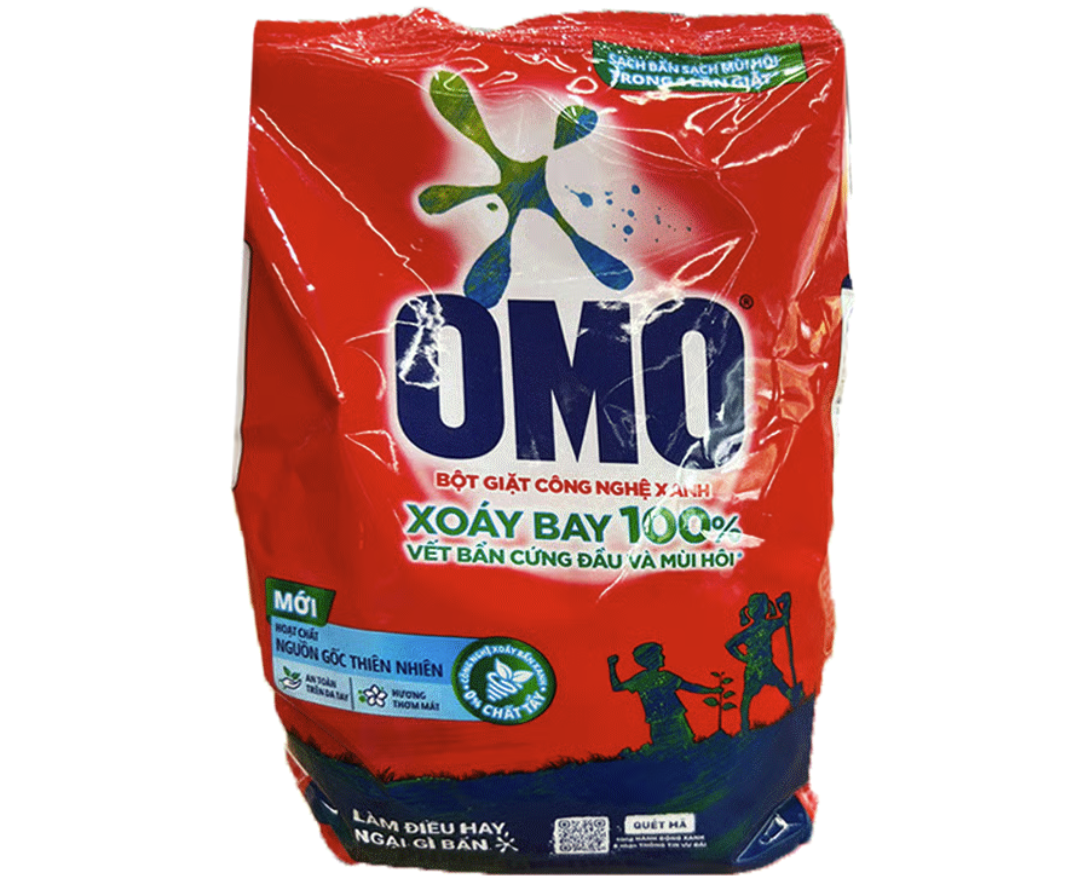 Bột giặt OMO công nghệ xanh, công nghệ xoáy bẩn xanh nguồn gốc thiên nhiên gói 770g