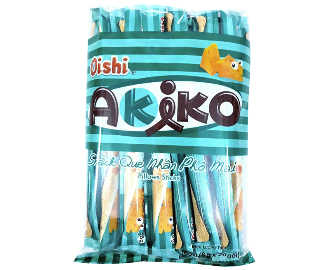 Snack AKIKO OISHI nhân phô mai 20 que gói 160g