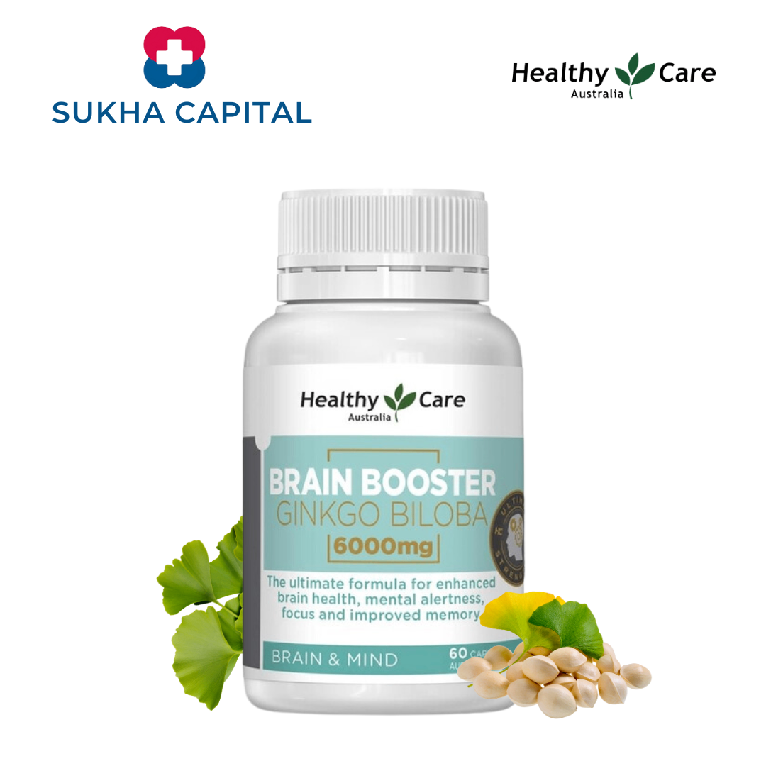Healthy Care Ginkgo Biloba 6000mg Bổ não bạch quả Úc (60v)
