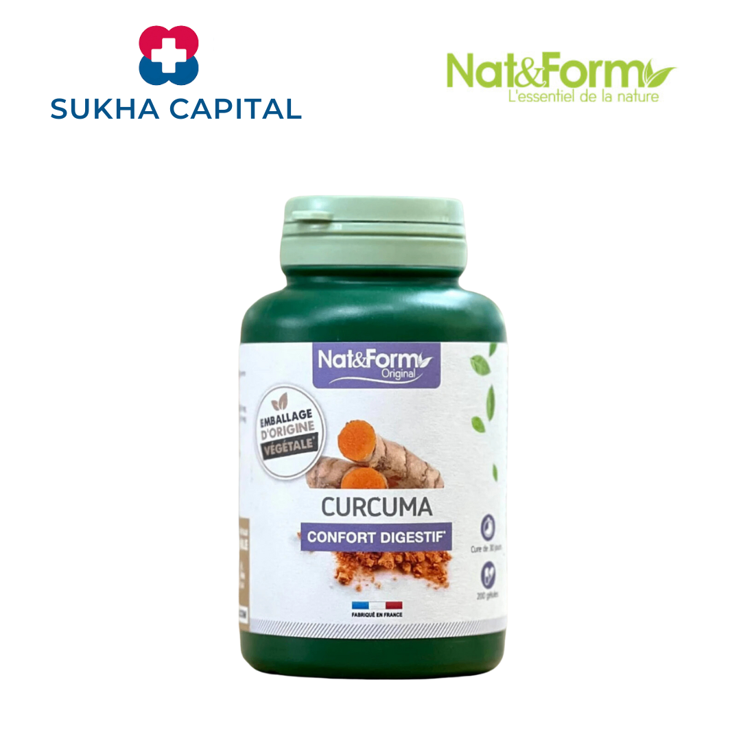 Nat&Form Curcuma Bio Confort Digestif Viên tinh nghệ tím hữu cơ, Pháp (200v)