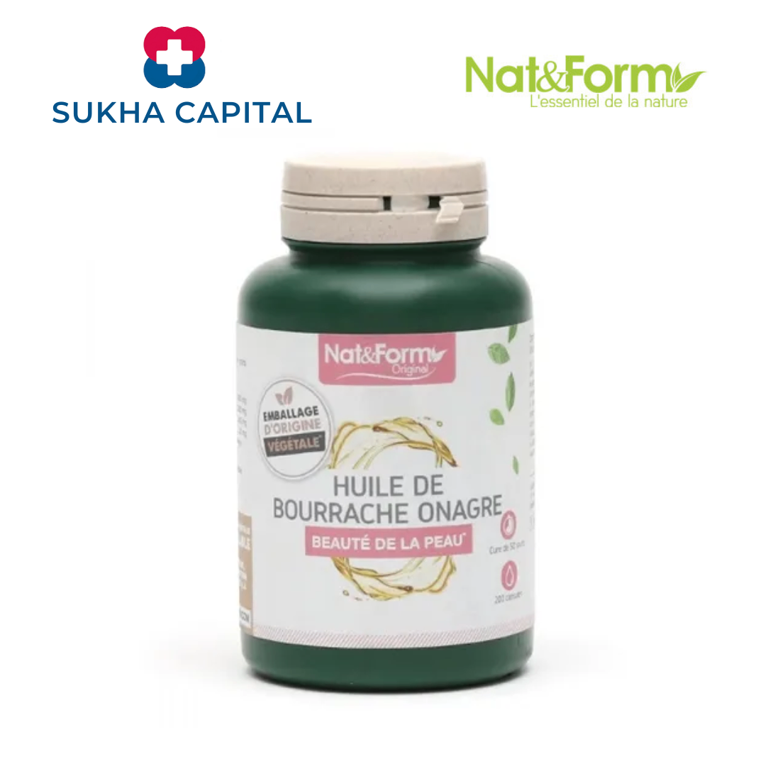 Nat&Form Huile D’Bourrache Onagre Tinh dầu hoa anh thảo lưu ly hữu cơ, Pháp (200v)