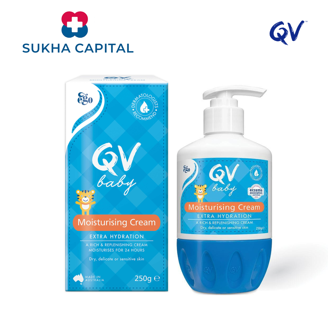 Ego QV Baby Moisturising Cream Kem dưỡng da, mát xa cho bé Queen Victoria Úc (có vòi 250g)
