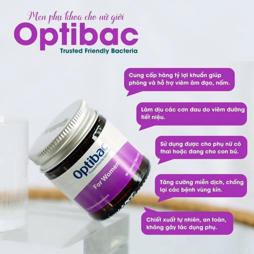 Optibac for women Men vi sinh tím phụ khoa nữ UK (30v tem)