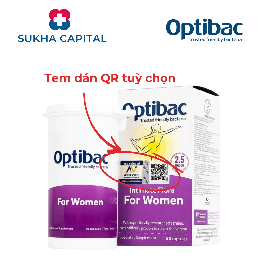 Optibac for women Men vi sinh tím phụ khoa nữ UK (90v tem)