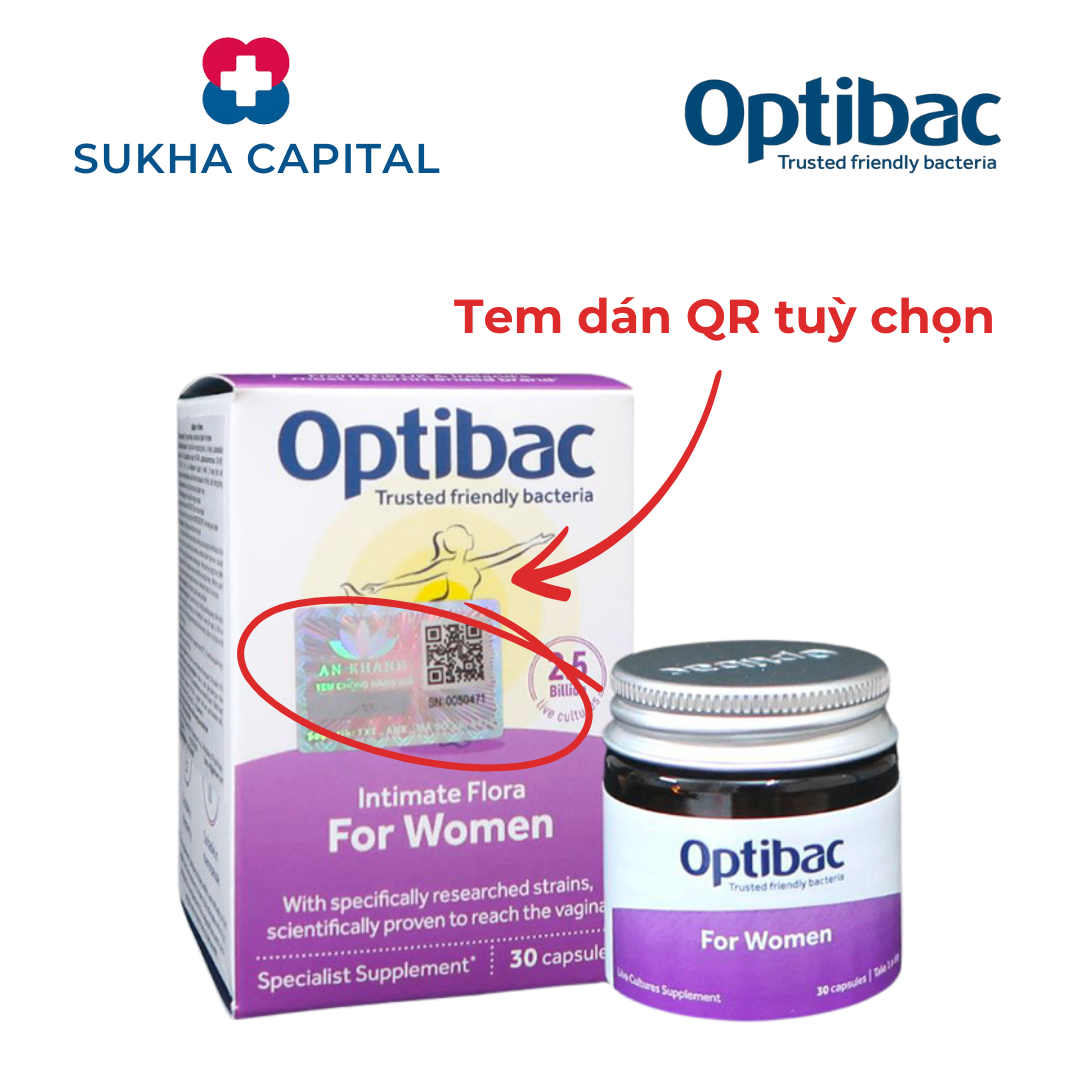 Optibac for women Men vi sinh tím phụ khoa nữ UK (30v tem)