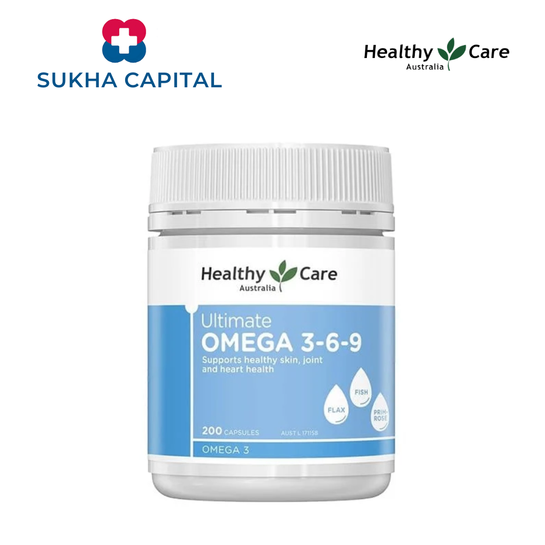 Healthy Care Ultimate Omega 3-6-9 Dầu cá, hoa anh thảo, hạt lanh bổ da, khớp, tim Úc (200v)