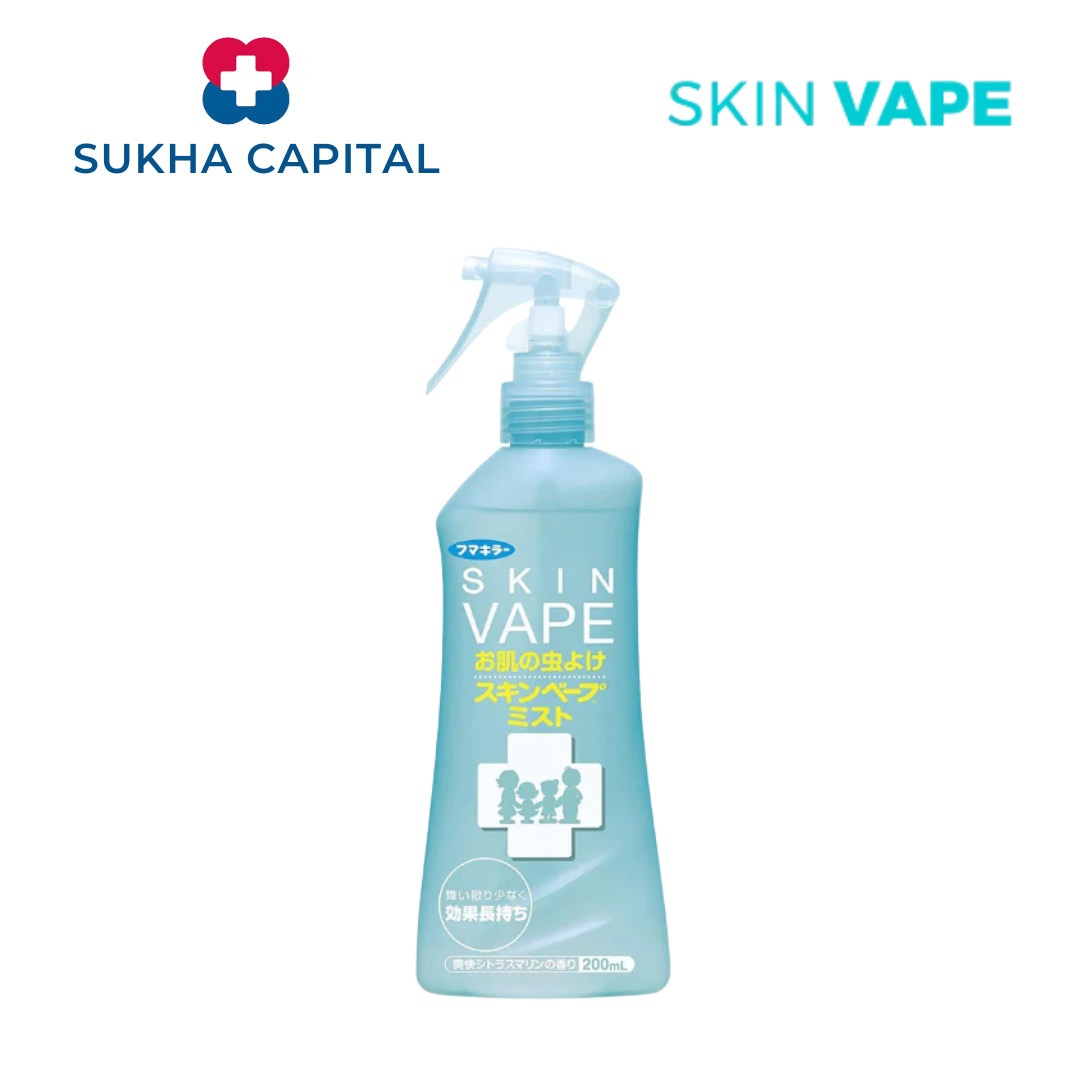 Hello Kitty Skin Vape Xịt chống muỗi, côn trùng cho bé màu xanh, Nhật bản (200ml)
