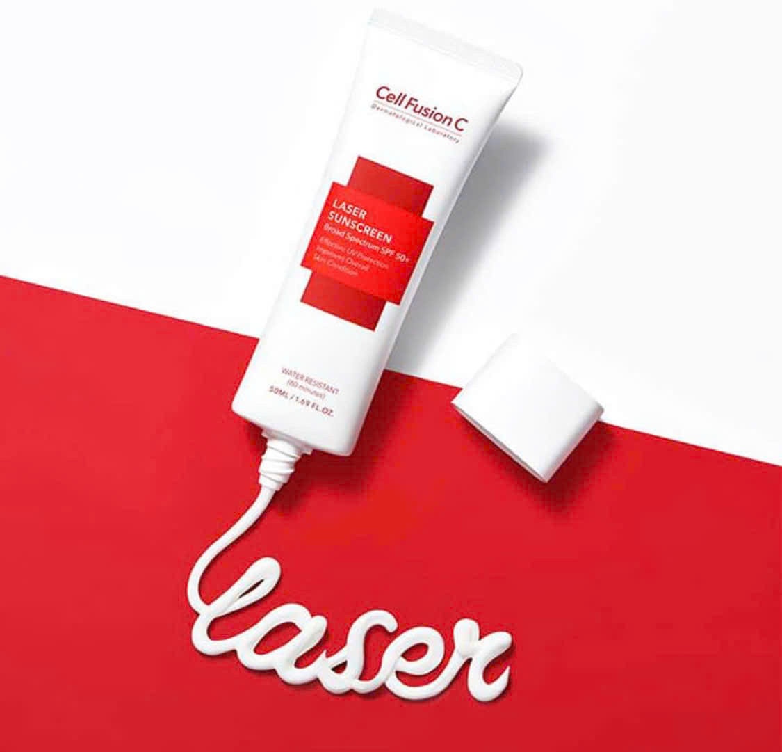 Cell Fusion C Laser Sunscreen 100 SPF50+ Kem chống nắng màu đỏ, Hàn Quốc (50ml)