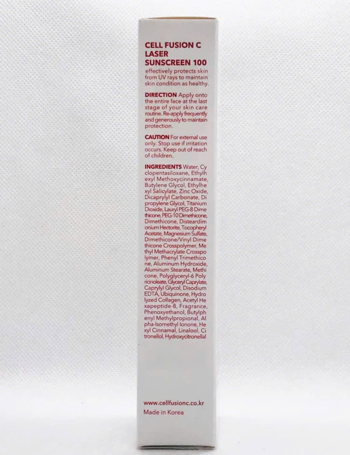 Cell Fusion C Laser Sunscreen 100 SPF50+ Kem chống nắng màu đỏ, Hàn Quốc (50ml)