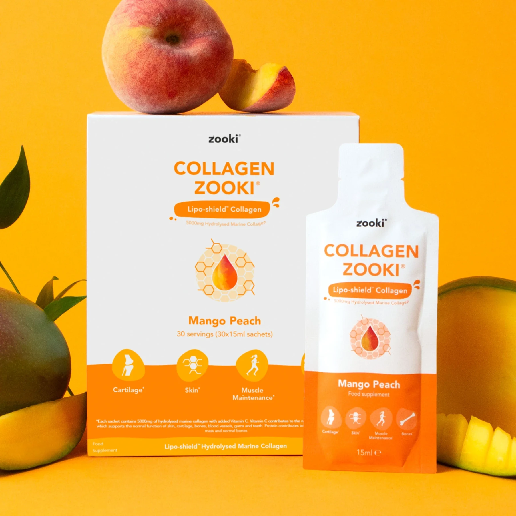 Zooki Collagen 11,000mg hàm lượng cao vị xoài đào (14 gói)