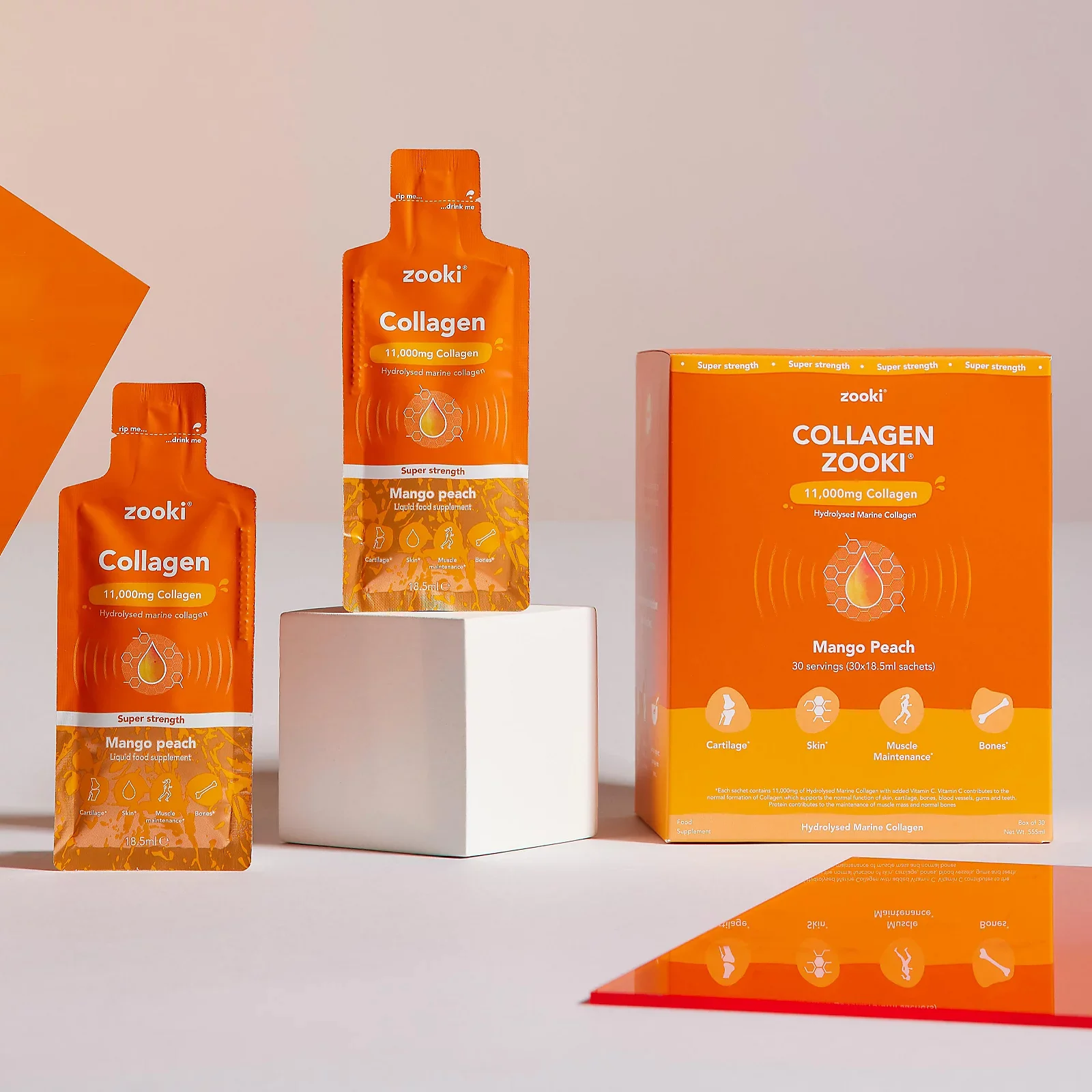 Zooki Collagen 11,000mg hàm lượng cao vị xoài đào (14 gói)