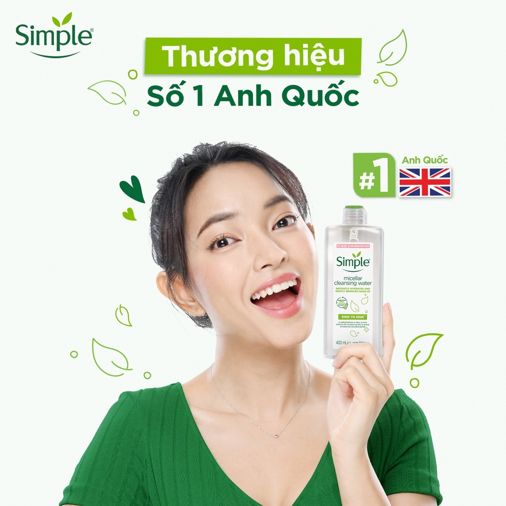 Simple Micellar Cleansing Water Nước tẩy trang, Anh Quốc (200ml)