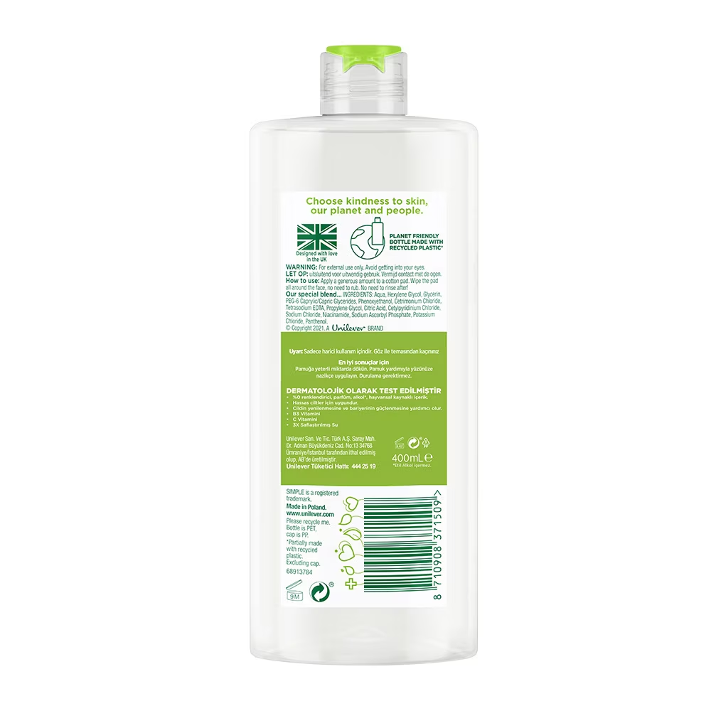 Simple Micellar Cleansing Water Nước tẩy trang, Anh Quốc (200ml)