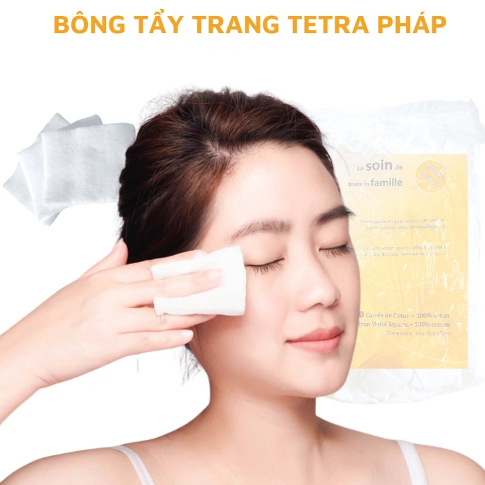 Tetra Le Soin à l Etat pur Bông tẩy trang hữu cơ Pháp (600 miếng)